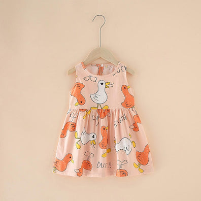 JF T. Pink Duck Printed Frock FD6087D